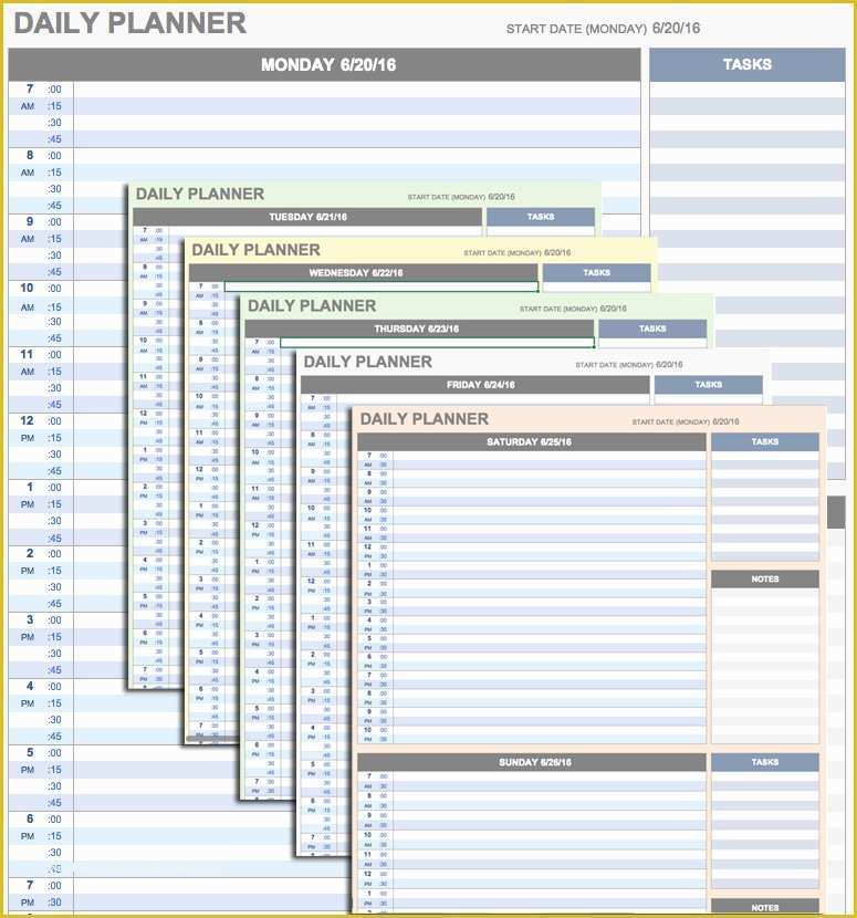 Free Weekly Planner Template Of Free Daily Schedule Templates for Excel Smartsheet
