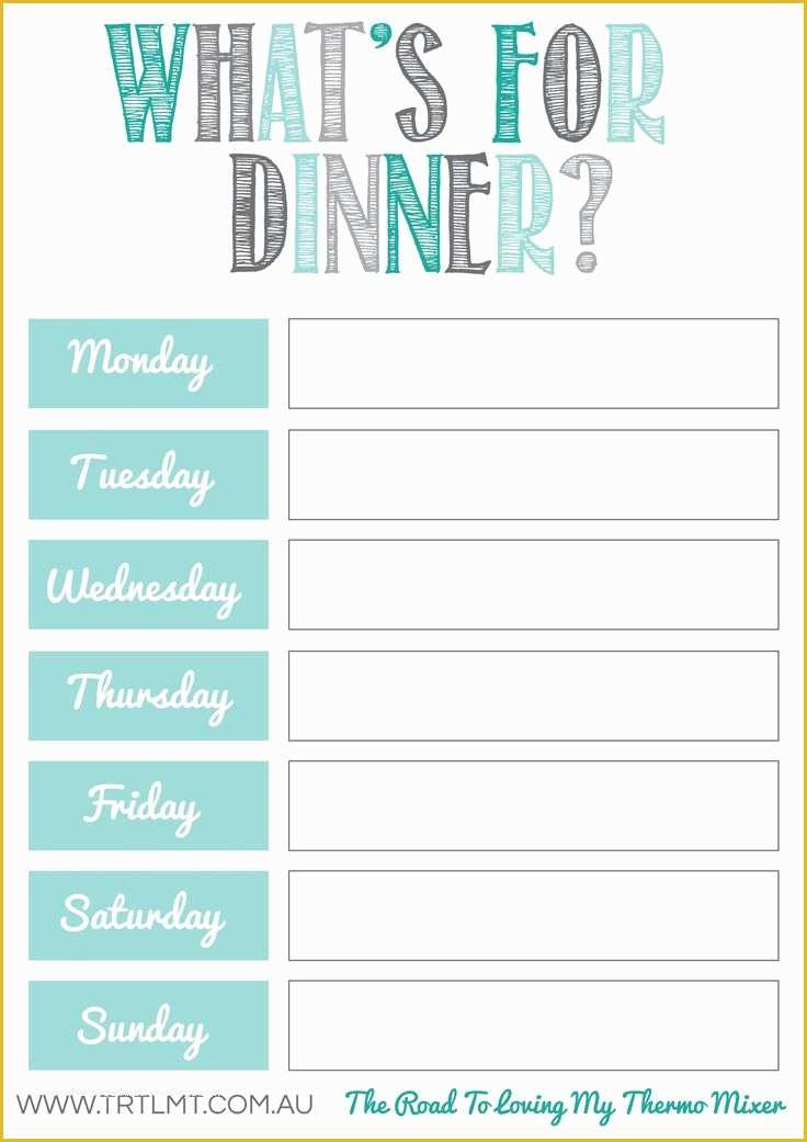 Free Weekly Planner Template Of Free Meal Planning Printables