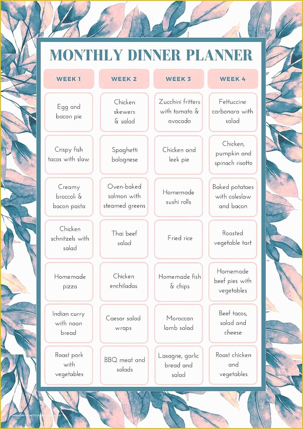 Free Weekly Planner Template Of Free Monthly Meal Planning Template Bake Play Smile