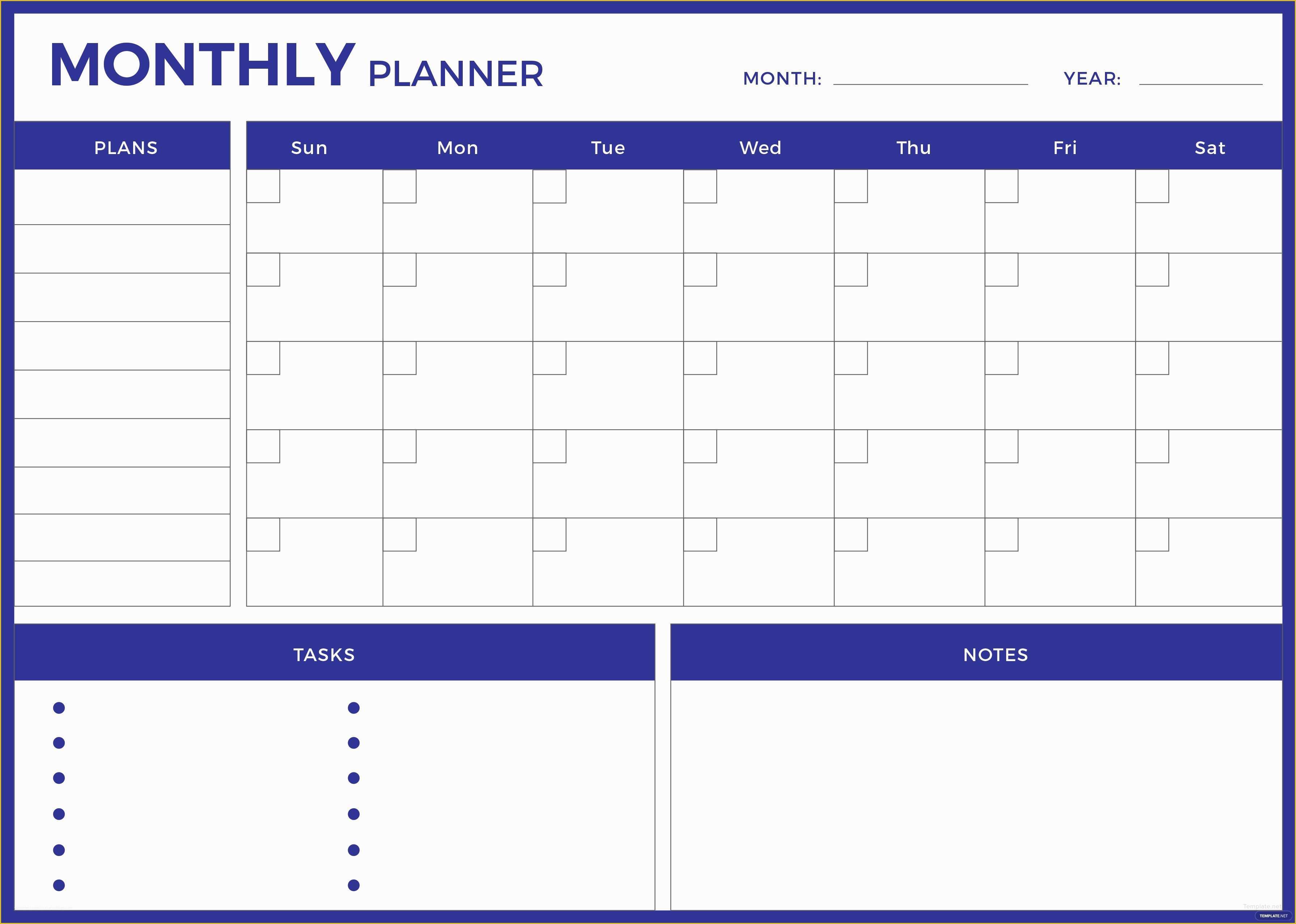 Free Weekly Planner Template Of Free Monthly Planner Template In Adobe Shop Adobe