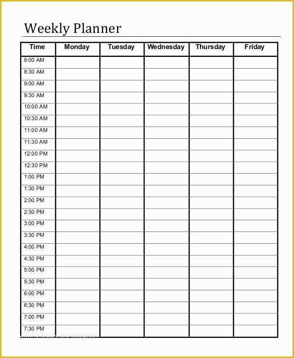 Free Weekly Planner Template Of Printable Weekly Planner 9 Free Pdf Documents Download