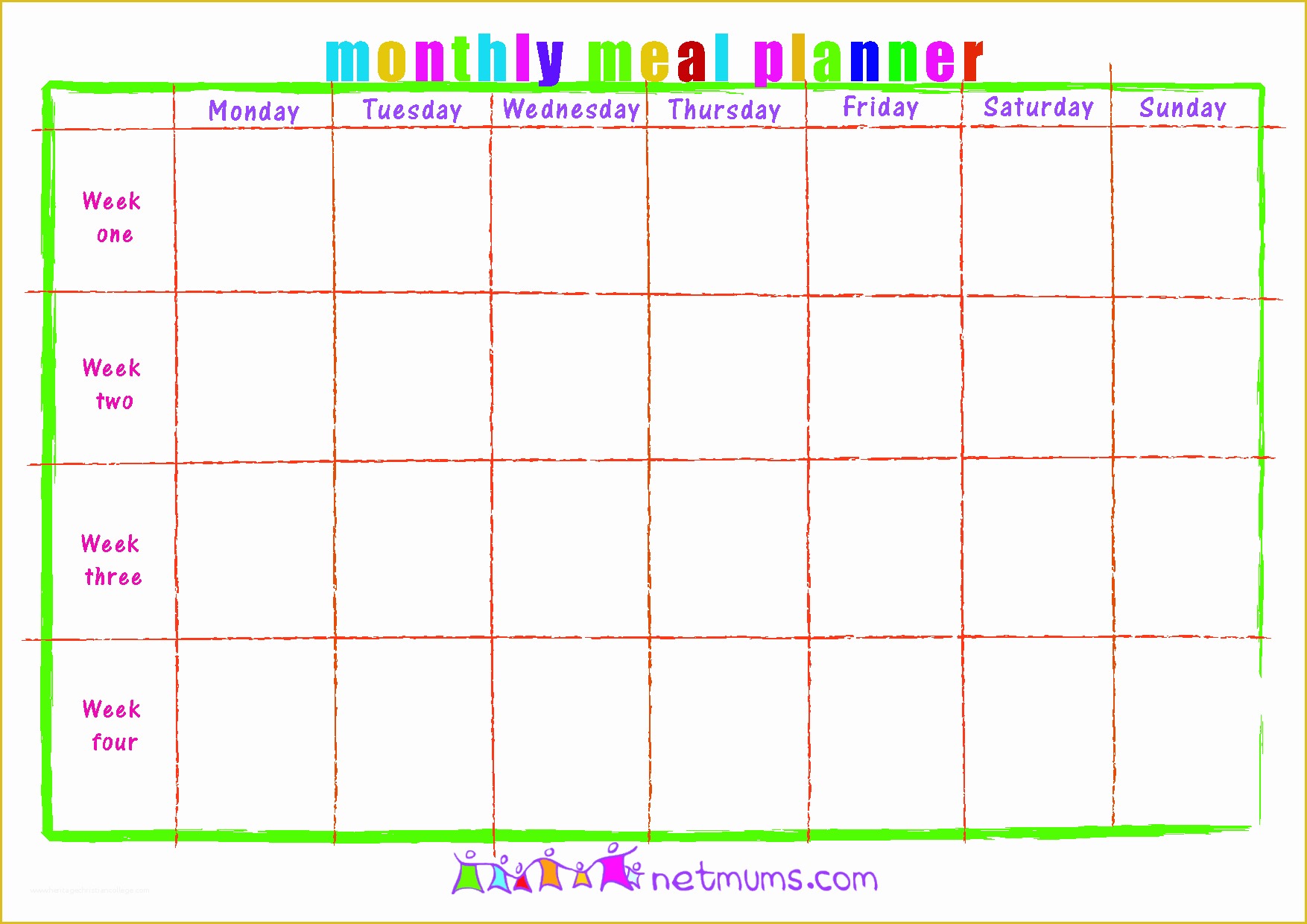 Free Weekly Planner Template Word Of 28 Useful Printable Monthly Meal Planners
