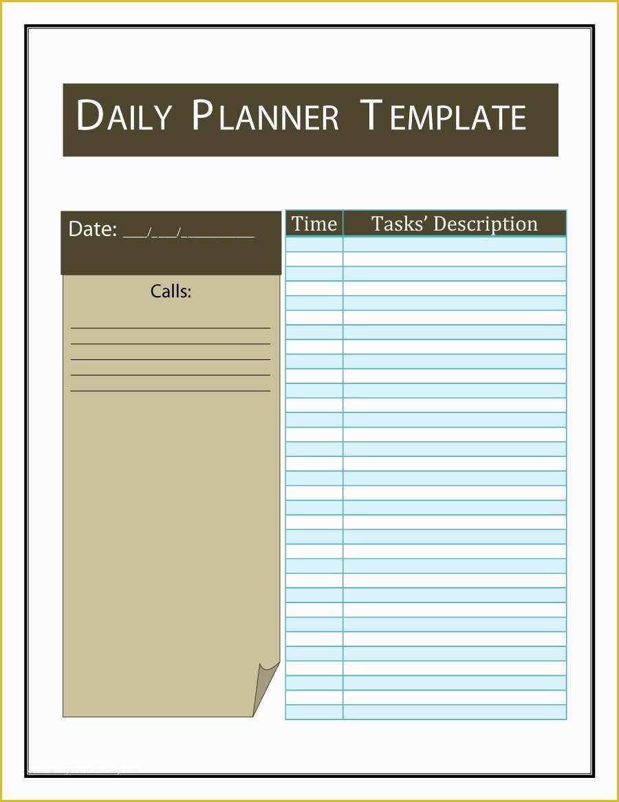 Free Weekly Planner Template Word Of 40 Printable Daily Planner Templates Free Template Lab