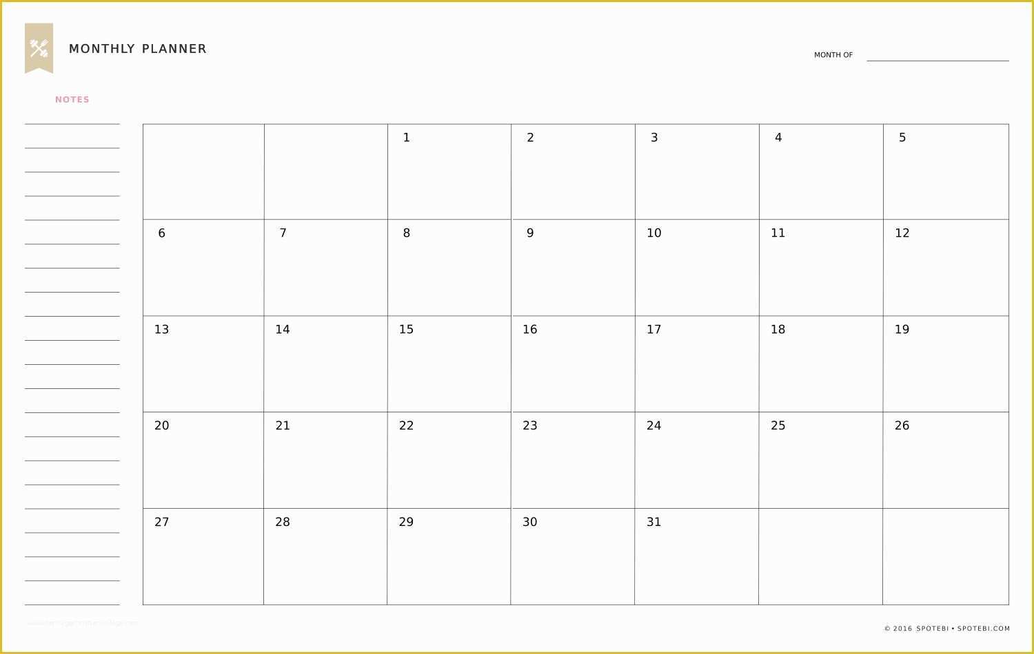 Free Weekly Planner Template Word Of Monthly Planner Template