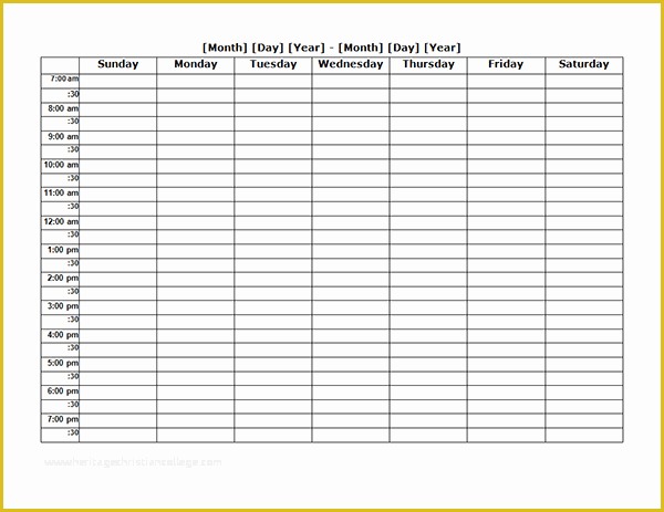 Free Weekly Planner Template Word Of Weekly Blank Calendar Landscape Free Printable Templates