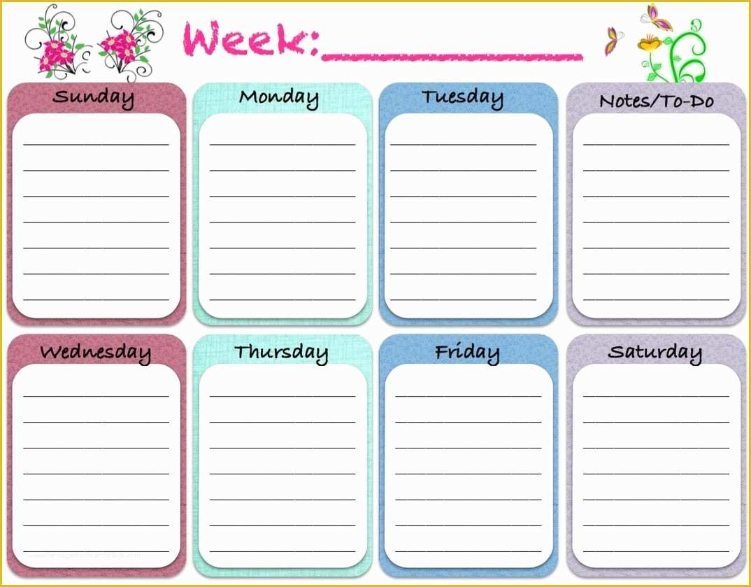 Free Weekly Planner Template Word Of Weekly Blank Calendar Template 5 Calendar