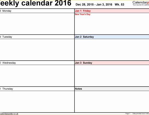 Free Weekly Planner Template Word Of Weekly Calendar 2016 Uk Free Printable Templates for Word