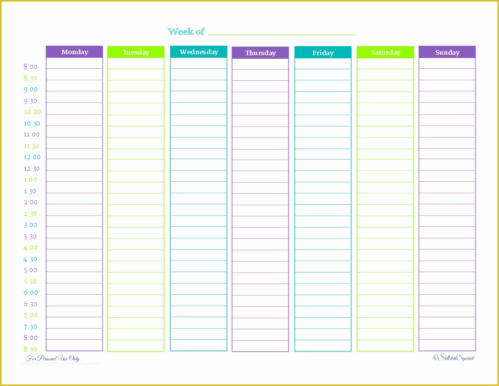 Free Weekly Schedule Template Of 6 Weekly Printable Planner Bookletemplate
