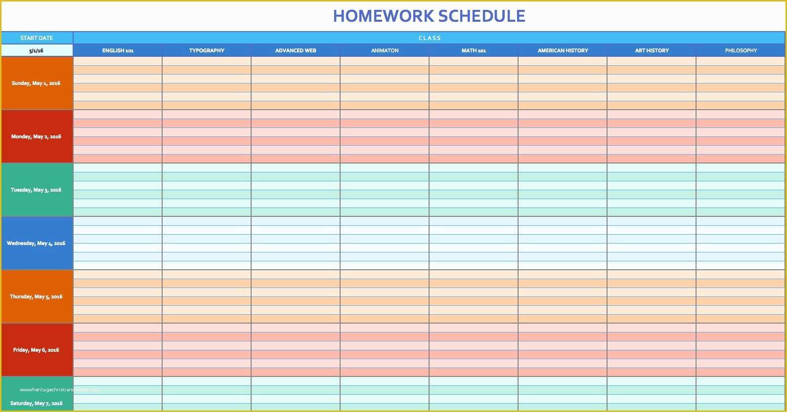 Free Weekly Schedule Template Of Free Weekly Schedule Templates for Excel Smartsheet