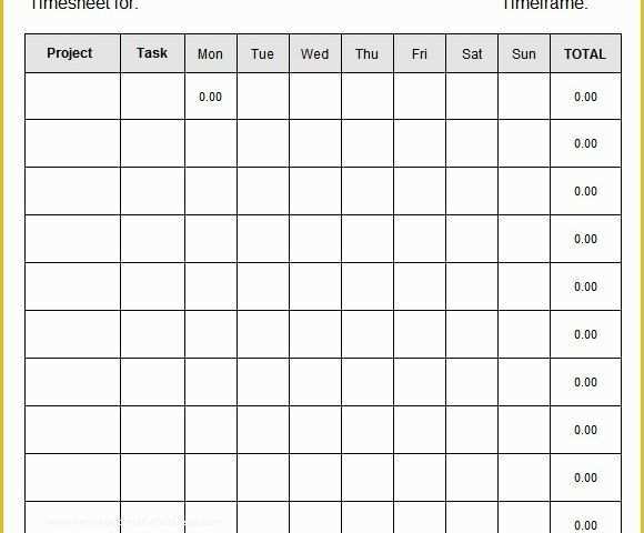 Free Weekly Timesheet Template Of 10 Weekly Timesheet Templates