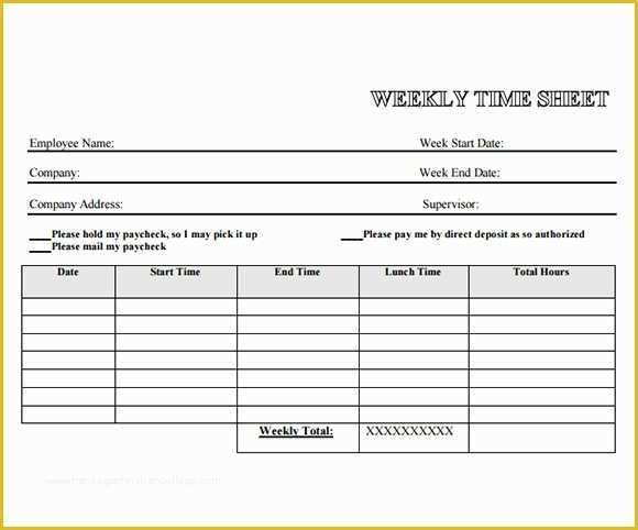 Free Weekly Timesheet Template Of 13 Employee Timesheet Samples