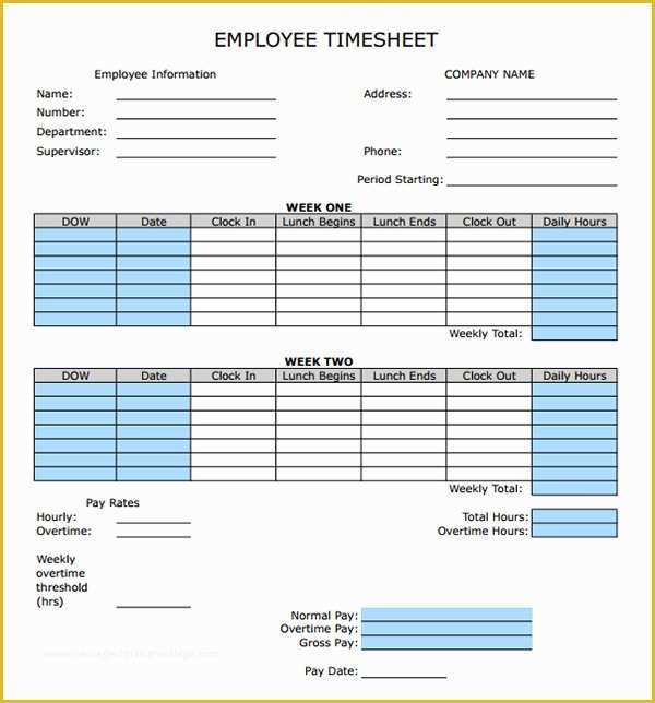 Free Weekly Timesheet Template Of 17 Timesheet Calculator Templates to Download for Free