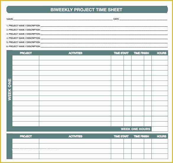 Free Weekly Timesheet Template Of 18 Bi Weekly Timesheet Templates – Free Sample Example