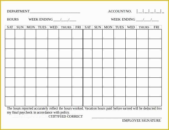 Free Weekly Timesheet Template Of 18 Bi Weekly Timesheet Templates – Free Sample Example