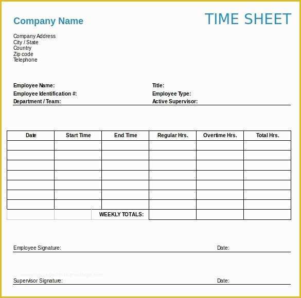 Free Weekly Timesheet Template Of 22 Weekly Timesheet Templates – Free Sample Example
