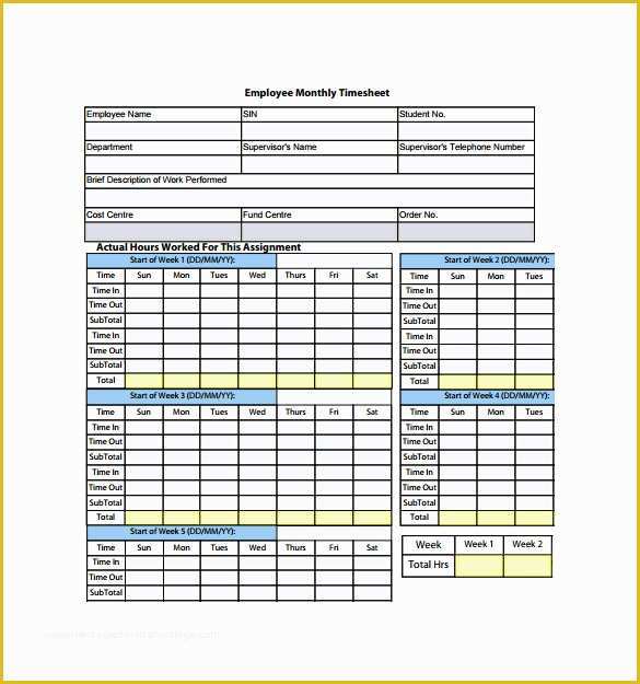 Free Weekly Timesheet Template Of Monthly Timesheet Template 22 Download Free Documents