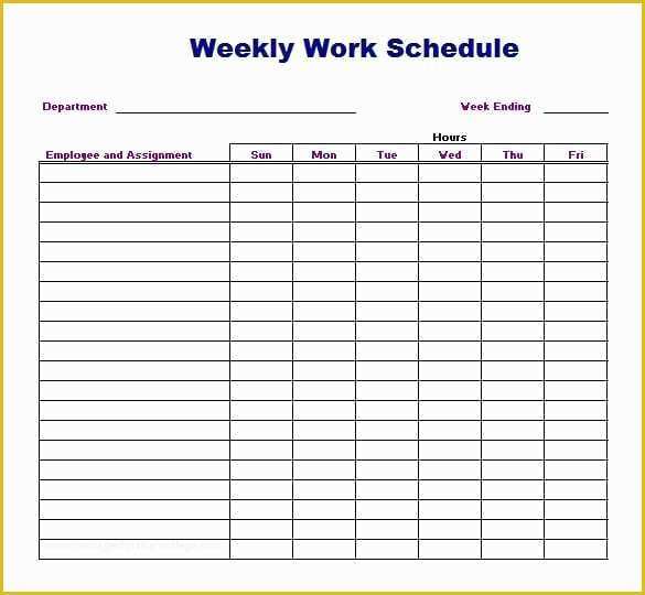 Free Weekly Work Schedule Template Of 4 Work Schedule Templates Word Excel Templates