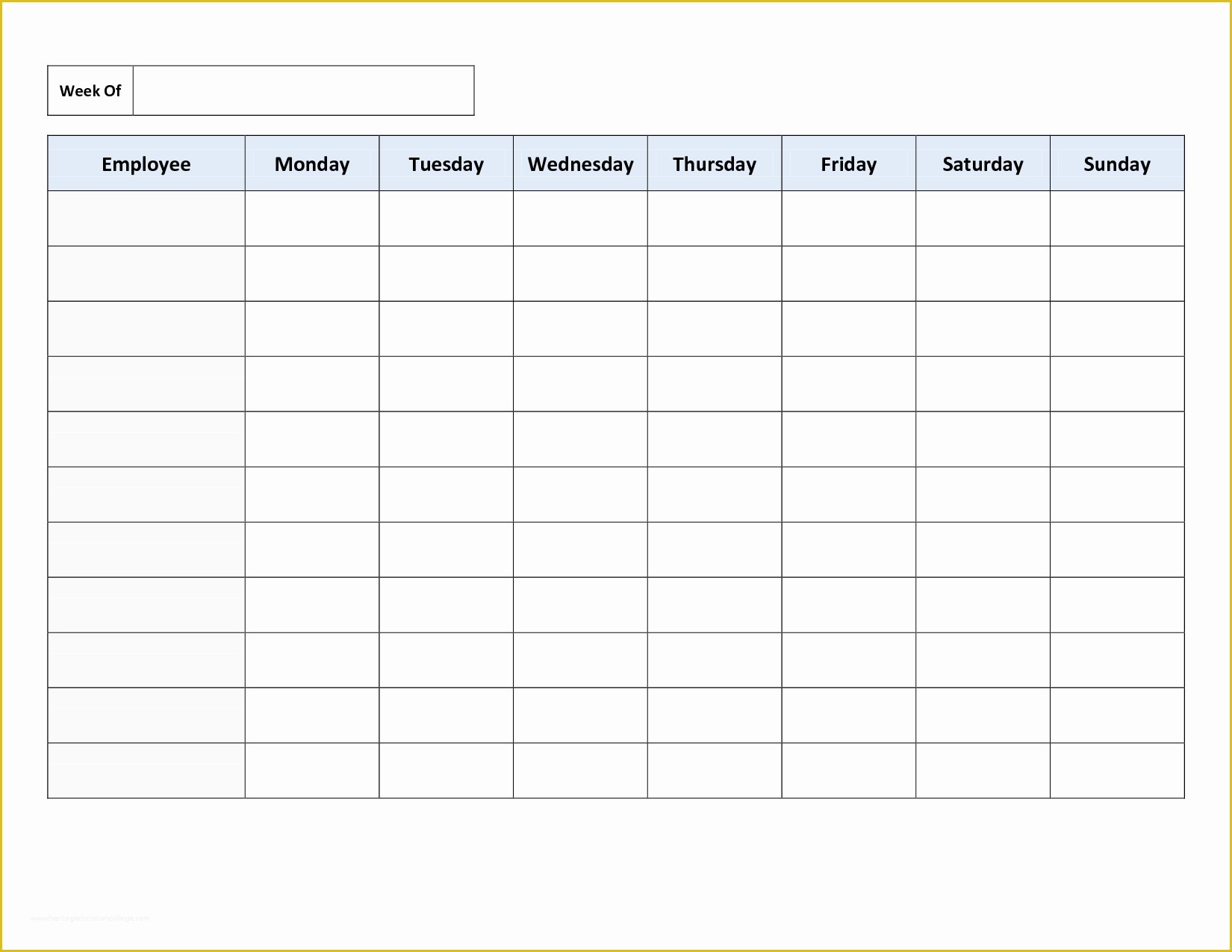 Free Weekly Work Schedule Template Of Free Printable Work Schedules