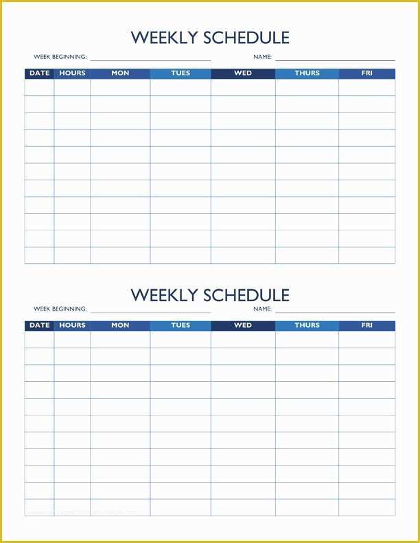 Free Weekly Work Schedule Template Of Free Work Schedule Templates for Word and Excel