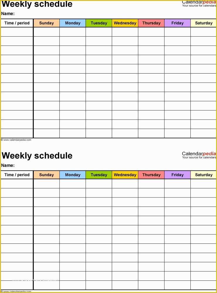 Free Weekly Work Schedule Template Of Weekly Work Schedule Template