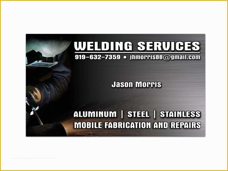 Free Welding Website Template Of Welding Services Single Sided Business Card