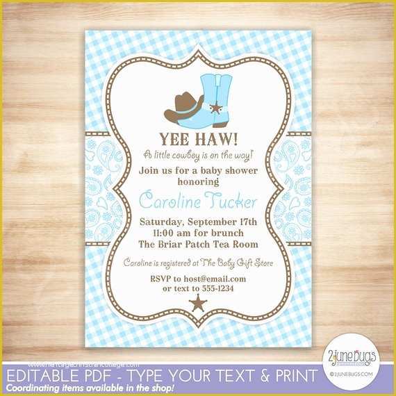 Free Western Baby Shower Invitation Templates Of Cowboy Baby Shower Invitation Country Western Baby Boy