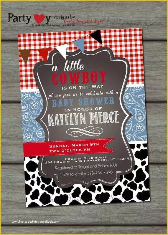 Free Western Baby Shower Invitation Templates Of Cowboy Baby Shower Invitation Paisley Baby Shower