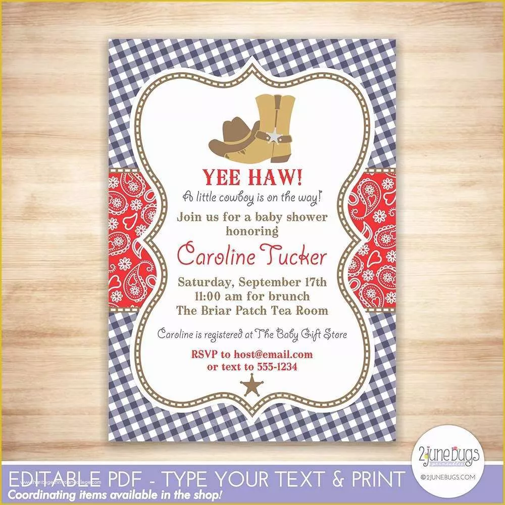 Free Western Baby Shower Invitation Templates Of Cowboy Baby Shower Invitation Western Baby Shower