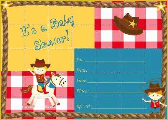 Free Western Baby Shower Invitation Templates Of Cowboy Baby Shower Invitations Template