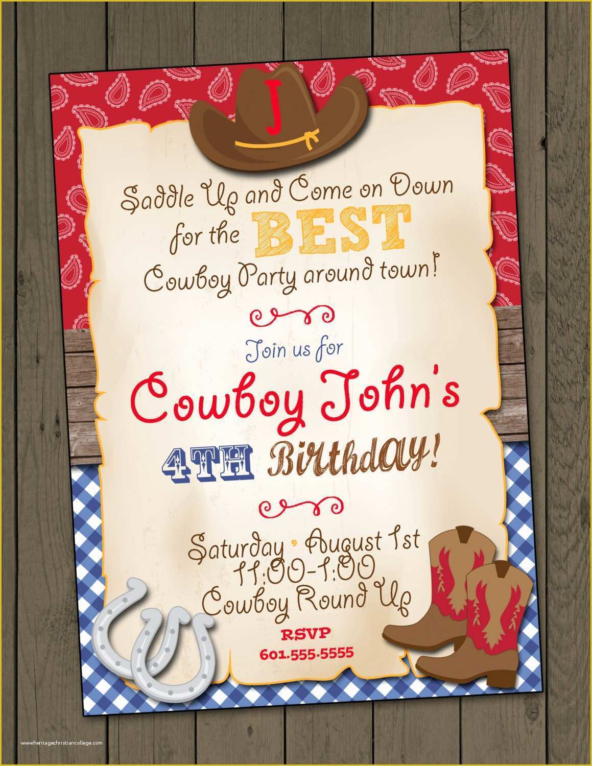 Free Western Baby Shower Invitation Templates Of Cowboy Birthday Party Invitation Cowboy Invitation Digital
