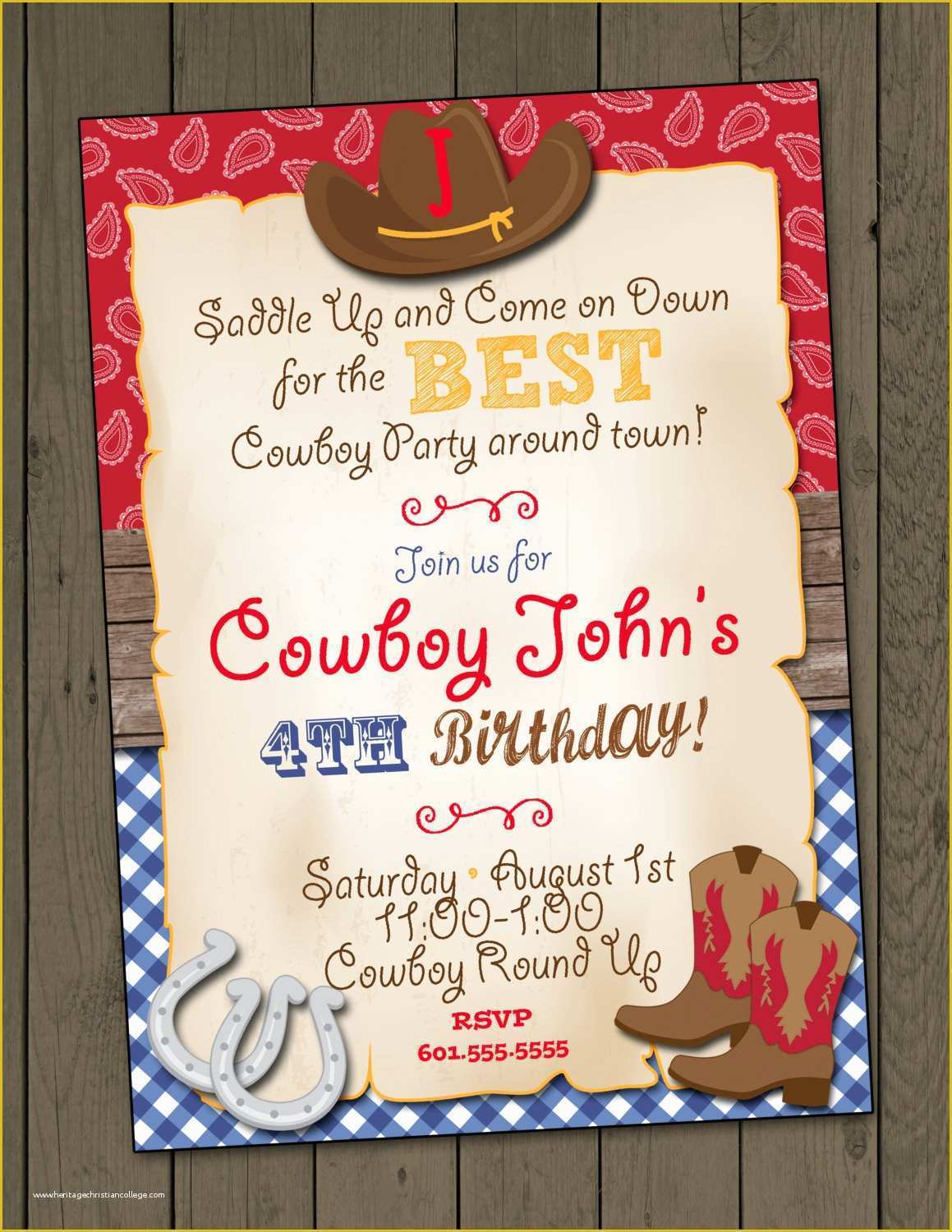 Free Western Baby Shower Invitation Templates Of Cowboy Birthday Party Invitation Cowboy Invitation Digital