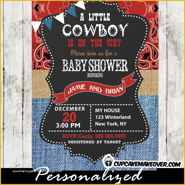 Free Western Baby Shower Invitation Templates Of Cowboy themed Baby Shower Archives Cupcakemakeover