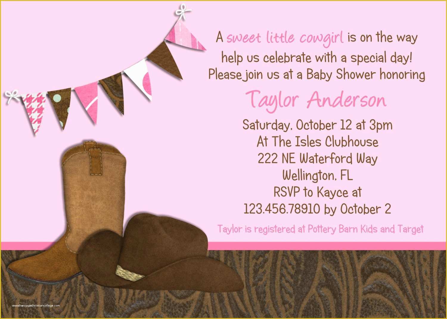 Free Western Baby Shower Invitation Templates Of Cowgirl Party Invitations