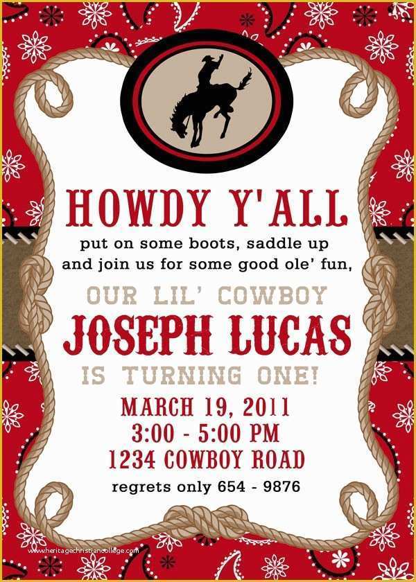 Free Western Baby Shower Invitation Templates Of Free Printable Cowboy Birthday Invitations