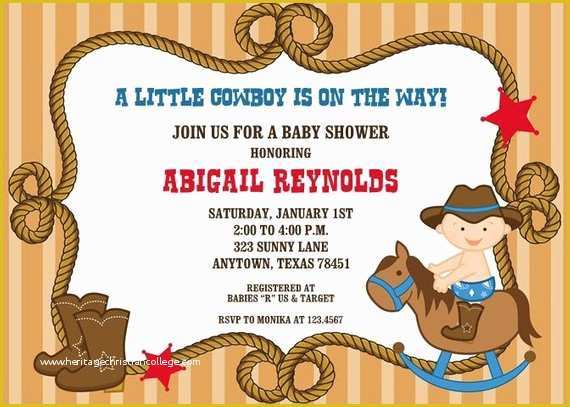 Free Western Baby Shower Invitation Templates Of Little Cowboy Baby Shower Invitations