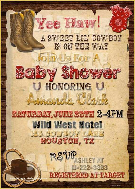 Free Western Baby Shower Invitation Templates Of Western Baby Shower Invitation