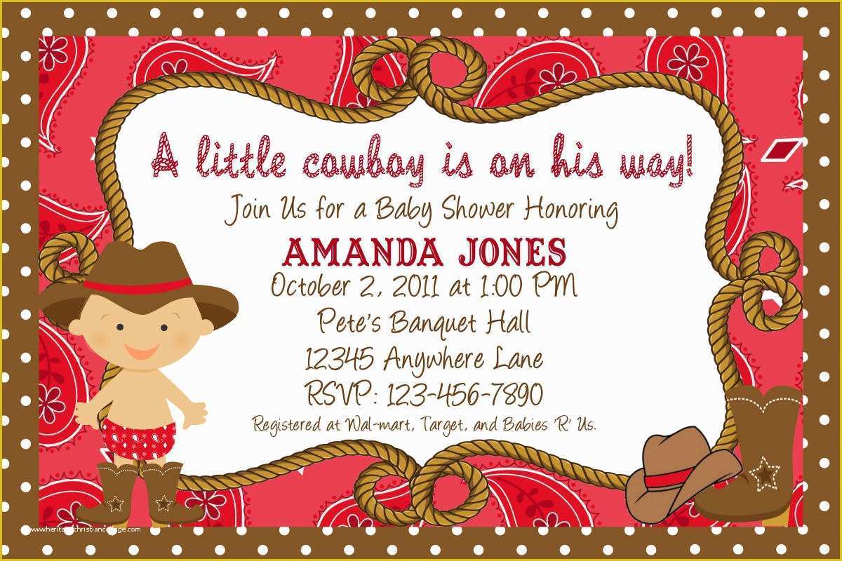 Free Western Baby Shower Invitation Templates Of Western Baby Shower Invitation Wording Cowboy Baby Shower