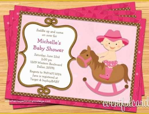 Free Western Baby Shower Invitation Templates Of Western Cowgirl Baby Shower Invitation 5x7 Printable