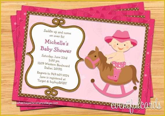 Free Western Baby Shower Invitation Templates Of Western Cowgirl Baby Shower Invitation 5x7 Printable
