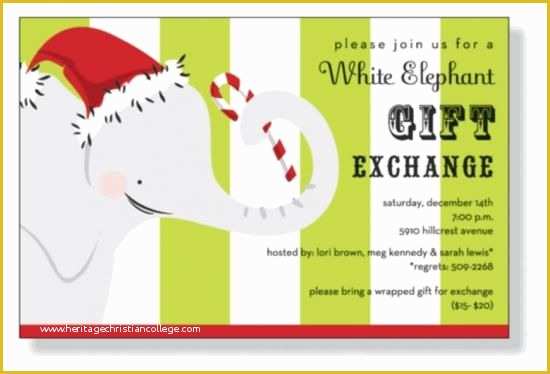 Free White Elephant Party Invitation Template Of Christmas Invitations White Elephant and Invitation