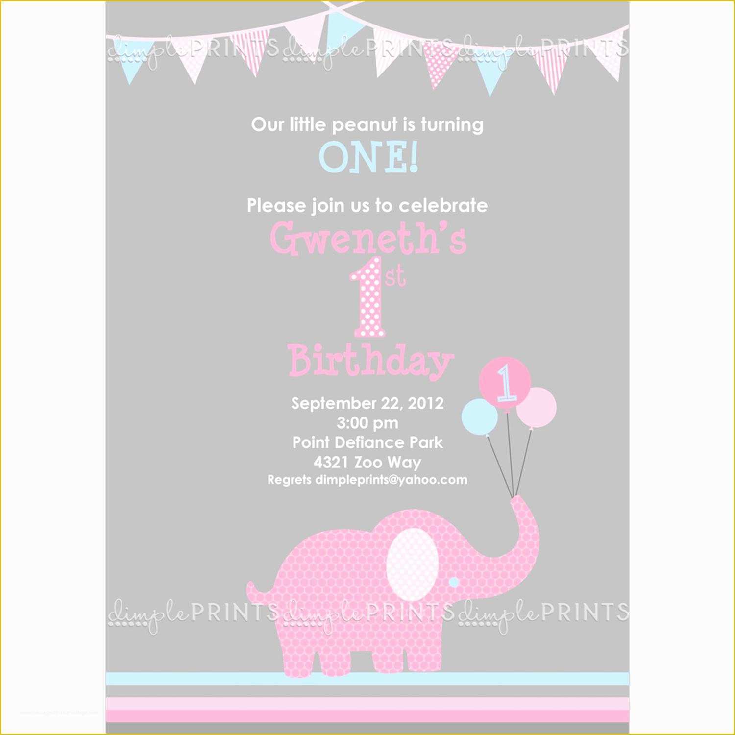 Free White Elephant Party Invitation Template Of Elephant Birthday Invitations Elephant Birthday