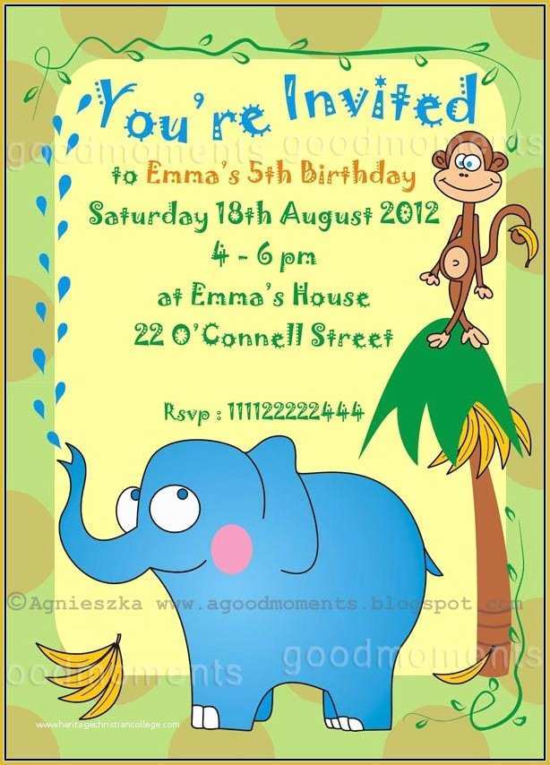 Free White Elephant Party Invitation Template Of Free Elephant Birthday Invitation Template Template