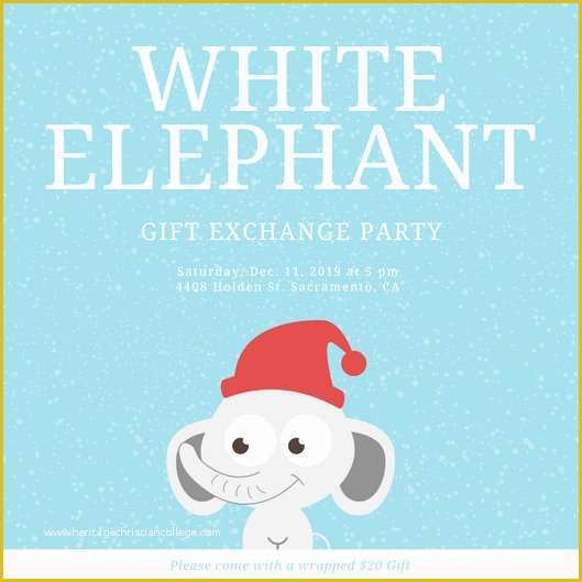 Free White Elephant Party Invitation Template Of Kids Party Invitation Templates Canva