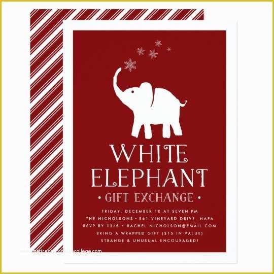 Free White Elephant Party Invitation Template Of White Elephant Gift Exchange Party Invitation