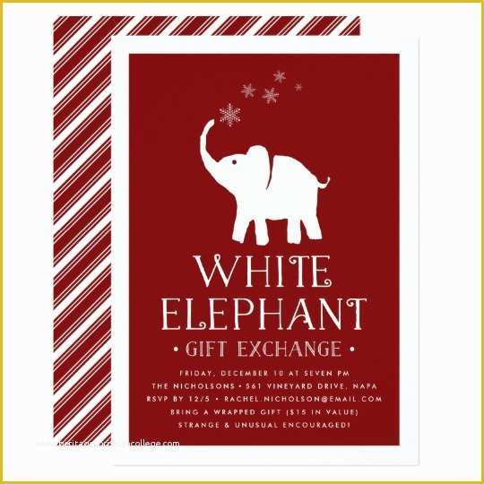 Free White Elephant Party Invitation Template Of White Elephant Gift 