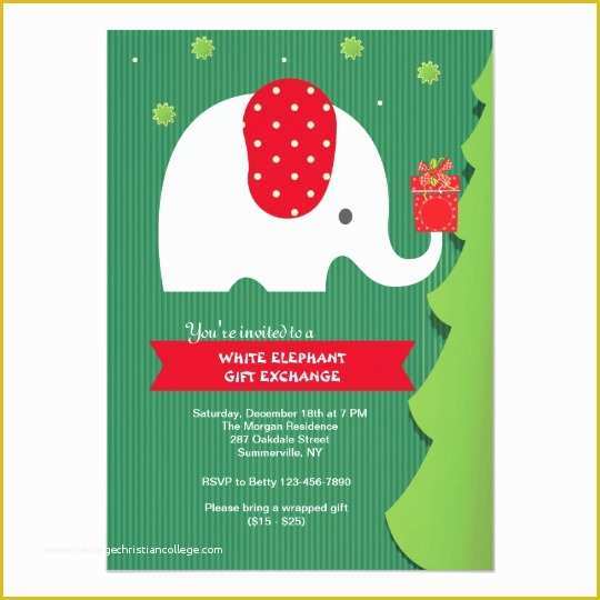 Free White Elephant Party Invitation Template Of White Elephant Gift Exchange Party Invitation