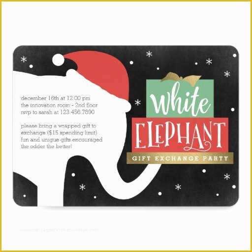 Free White Elephant Party Invitation Template Of White Elephant Gift Exchange Party Invitation