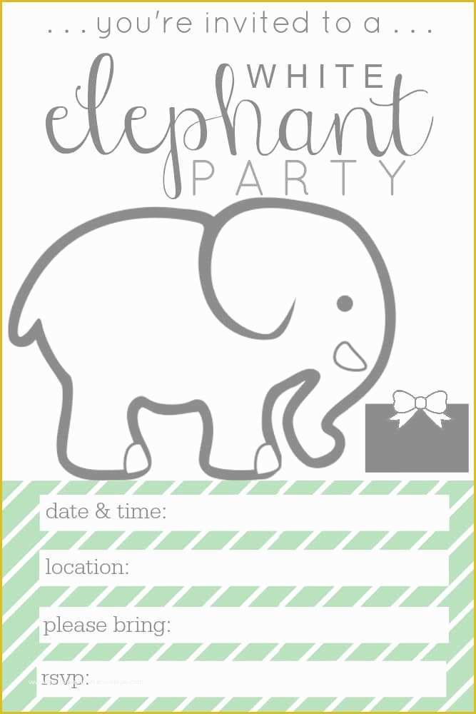 Free White Elephant Party Invitation Template Of White Elephant Party for Couples somewhat Simple