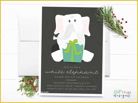 Free White Elephant Party Invitation Template Of White Elephant Party Printable Invitation Funny Party Invite