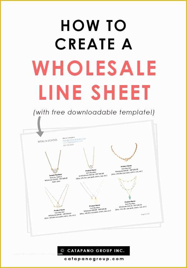 Free wholesale Line Sheet Template Of How to Create A wholesale Line Sheet